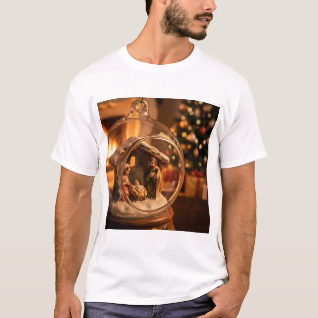 Helig natt i snögloben t shirt (Framsida)
