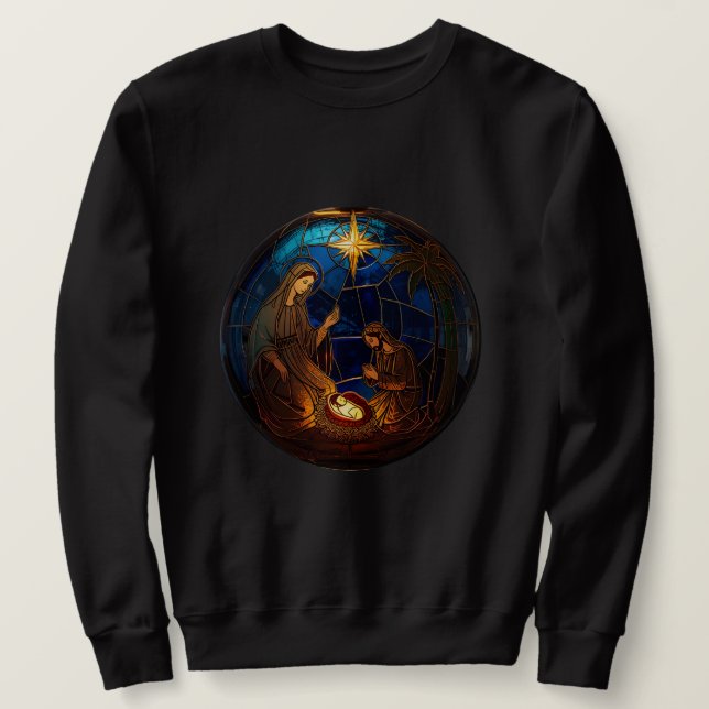 Helig Natt Julglans Lång Ärmad Tröja (Design framsida)