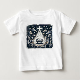 Helig natt julkrubba: Kontrastkonst T Shirt