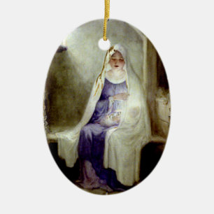 Helig natt Madonna för nolla & barnprydnad Julgransprydnad Keramik
