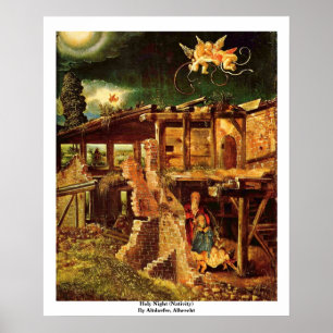 Helig natt (Nativity) vid Altdorfer, Albrecht Poster