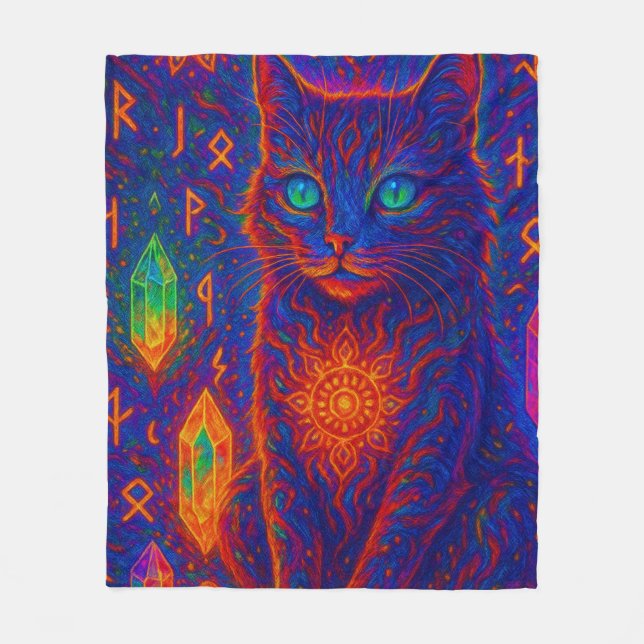 Helig Neon Cat Fleecefilt (Framsidan)