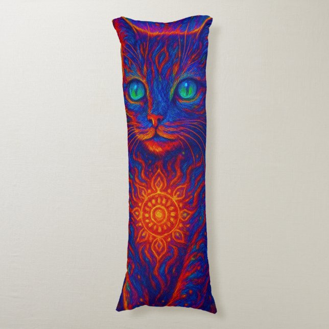 Helig Neon Cat Kroppskudde (Framsidan Vertikal)