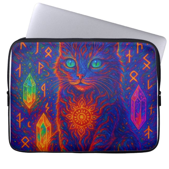 Helig Neon Cat Laptop Fodral (Framsidan)