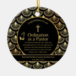 Helig Newly Ordached Pastor Bible Verse Anpassning Julgransprydnad Keramik