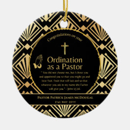 Helig Newly Ordached Pastor Bible Verse Anpassning Julgransprydnad Keramik
