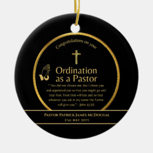 Helig Newly Ordached Pastor Bible Verse Anpassning Julgransprydnad Keramik