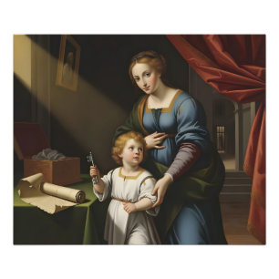 Helig Nyckel hemlighet: Renaissance Madonna & Ch Fototryck