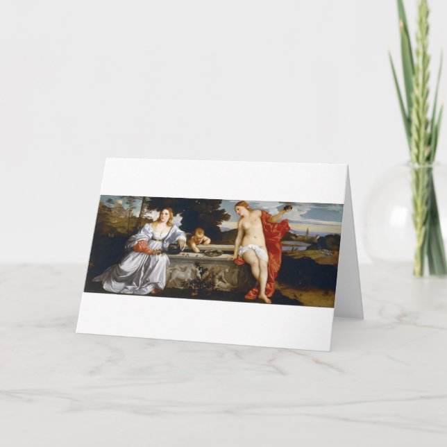 Helig och Profane Kärlek, Tiziano Vecelli, 1515 Kort (Framsida)