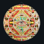 Helig-Öga-stammen/etnisk Mönster Darttavla<br><div class="desc">Perfekt för bohemier,  stammar,  folk,  inhemska,  etniska,  nomad,  period stilar. Ett mysterium öga i centrum.</div>