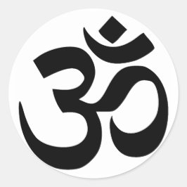 Helig Om-symbol sanskritskrift Runt Klistermärke
