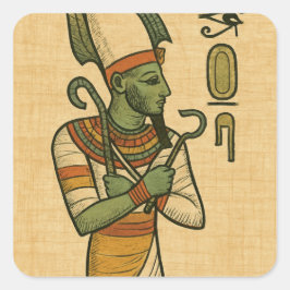 Helig Osiris Divine Egyptian God Sticker Fyrkantigt Klistermärke
