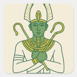 Helig Osiris Divine Egyptian God Sticker Fyrkantigt Klistermärke