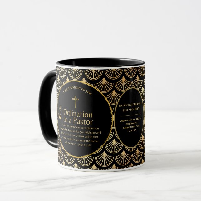 Helig Priest Gift Pastor Deacon Ordination Anpassn Mugg (Framsida vänster)