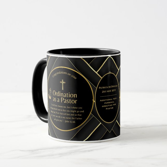 Helig Priest Gift Pastor Deacon Ordination Anpassn Mugg (Framsida vänster)