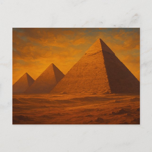 Helig Pyramids Golden Hour egyptiskt vykort (Framsida)