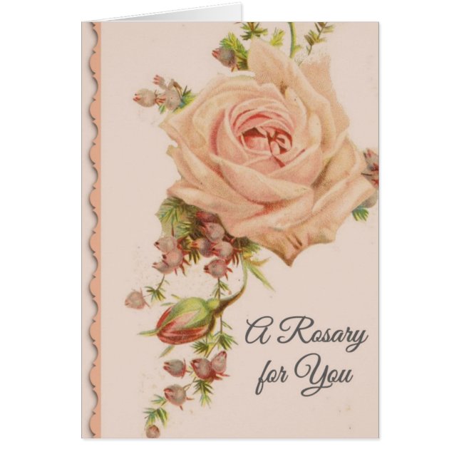 Helig radband med den rosa bönen OBS kort (Framsidan)