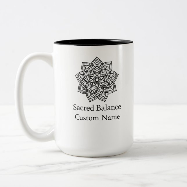 Helig salance Minimalist Mandala Två-Tonad Mugg (Vänster)
