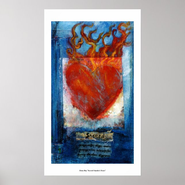 Helig Sanskrit Heart Poster (Framsidan)