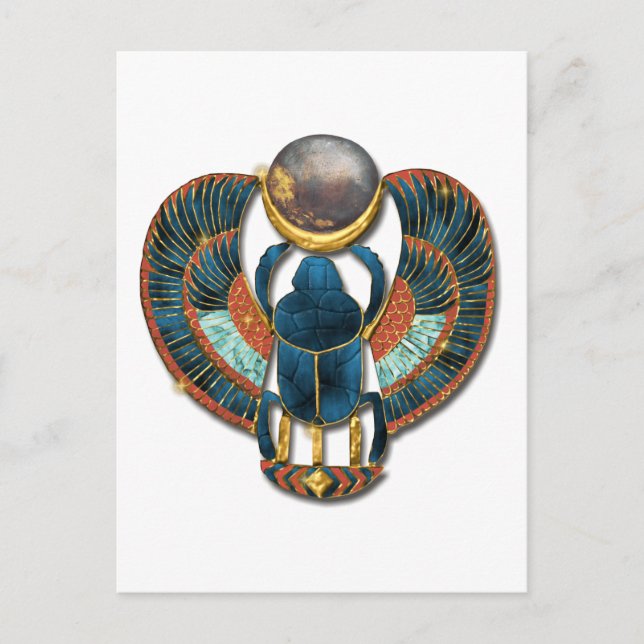 Helig Scarab från Kung Tut Vykort (Framsida)