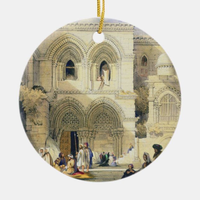 Helig Sepulchre, i Jerusalem (färglithoen) Julgransprydnad Keramik (Framsidan)