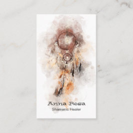 *~ Helig Shamanic Dream Catcher QR Tribal Shaman Visitkort