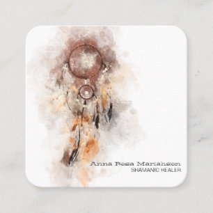 *~* Helig Shamanic - Tribal Dream Catcher Shaman Fyrkantigt Visitkort