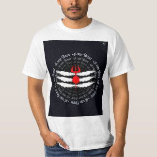 Helig Shiva Trishul & Om Namah Shivaya Circle T-S T Shirt