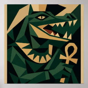 Helig Sobek Divine Crokodile Gud Poster
