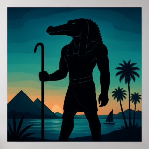 Helig Sobek Nile Guardian Pyramids Poster