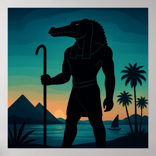 Helig Sobek Nile Guardian Pyramids Poster (Framsidan)