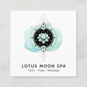 ~ Helig Symbol Väg Nirvana Lotus Måne Fyrkantigt Visitkort