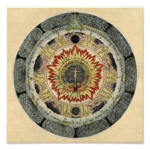 Helig Tetragrammaton Mandala Fototryck