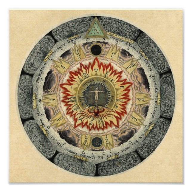 Helig Tetragrammaton Mandala Fototryck (Framsidan)