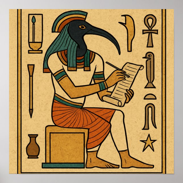 Helig Thoth Divine Wisdom God Poster (Framsidan)