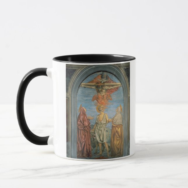 Helig Trinity med St Jerome (frescoen) Mugg (Vänster)