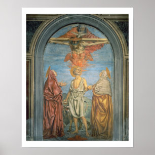 Helig Trinity med St Jerome (frescoen) Poster