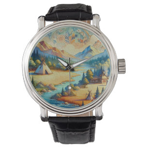 Helig Valley - Native American Tribal Landcape Armbandsur