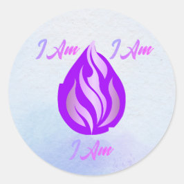 Helig Violett Flamma - Jag Är Runt Klistermärke