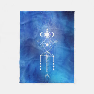 *~* Helig Watercolor Shaman Primal Aztec Tribal Fleecefilt