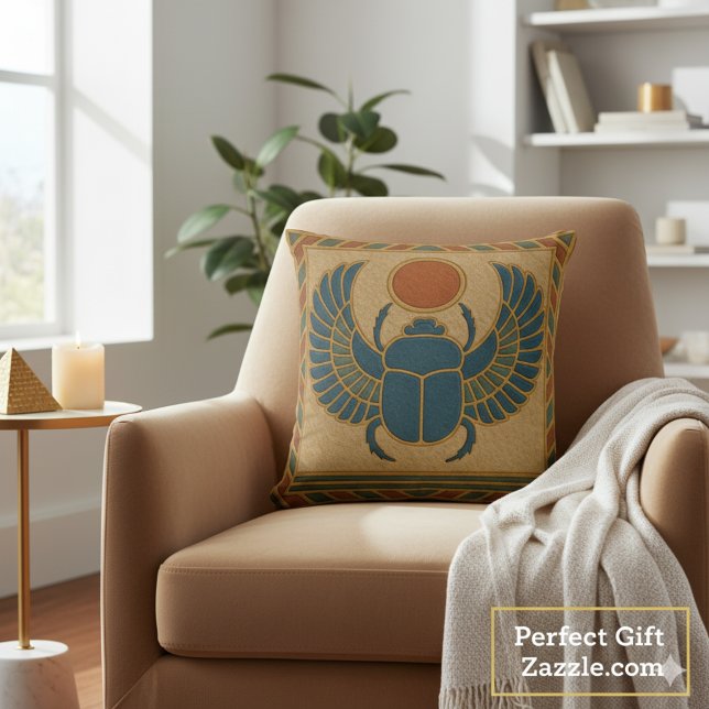Helig Winged Scarab Protective Guld Pillow Kudde (Skapare uppladdad)
