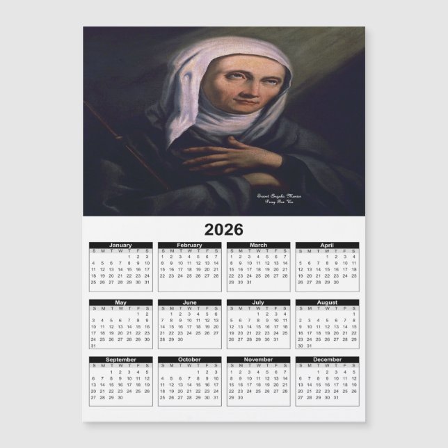 Heliga Angela Merici 2026 Kalender (Framsida)
