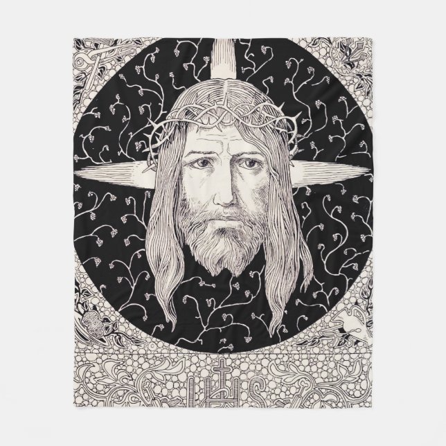 Heliga Ansikte av Jesus Kristus Fleecefilt (Framsidan)
