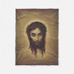 Heliga Ansikte av Jesus Kristus Fleecefilt