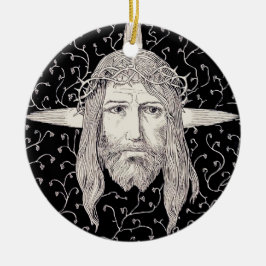 Heliga Ansikte av Jesus Kristus Julgransprydnad Keramik