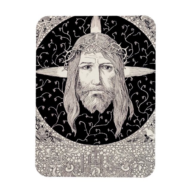 Heliga Ansikte av Jesus Kristus Magnet (Vertikal)
