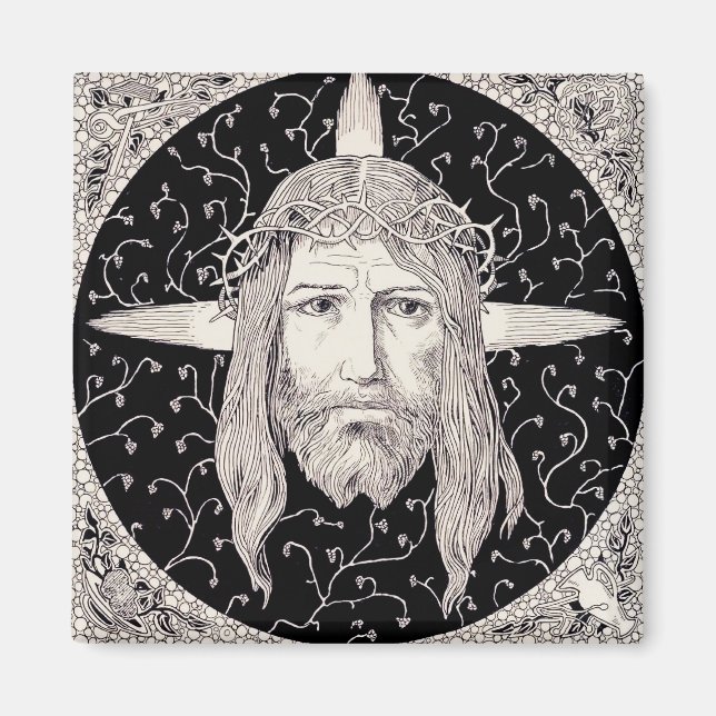 Heliga Ansikte av Jesus Kristus Magnet (Framsidan)