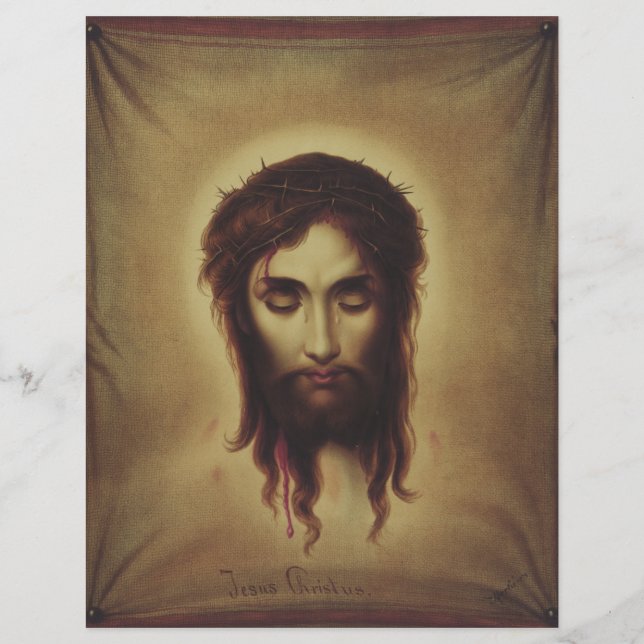 Heliga Ansikte av Jesus Kristus Reklamblad (Framsidan)