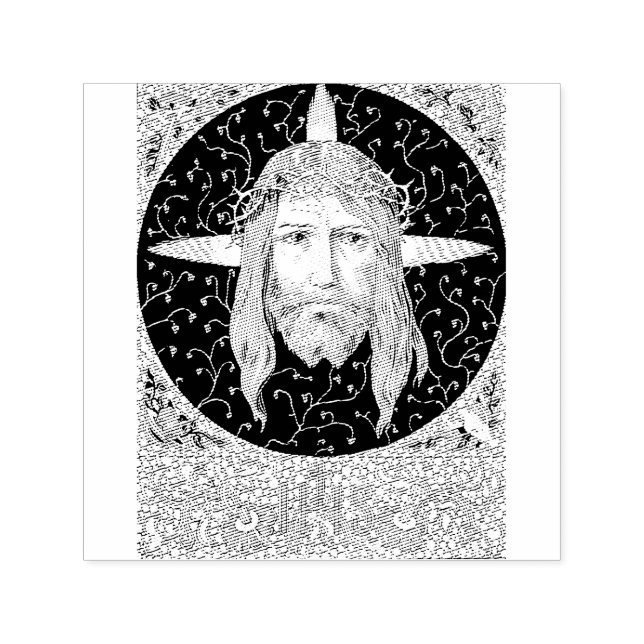 Heliga Ansikte av Jesus Kristus Självfärgande Stämpel (Design)