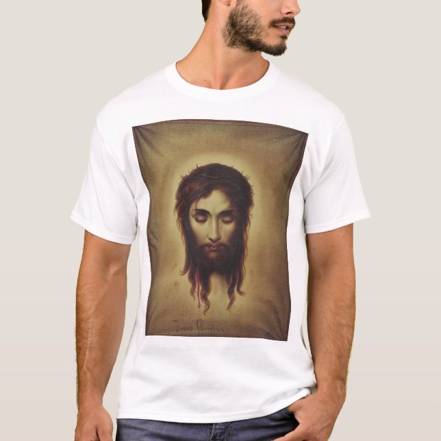 Heliga Ansikte av Jesus Kristus T Shirt (Framsida)